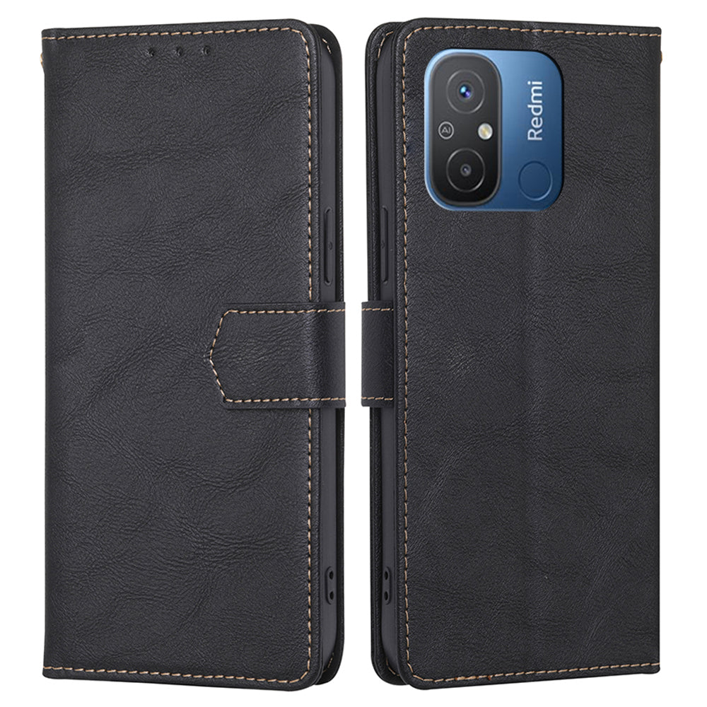 For Xiaomi Redmi 12C 4G PU Leather Phone Stand Case RFID Blocking Drop-proof Wallet Cover