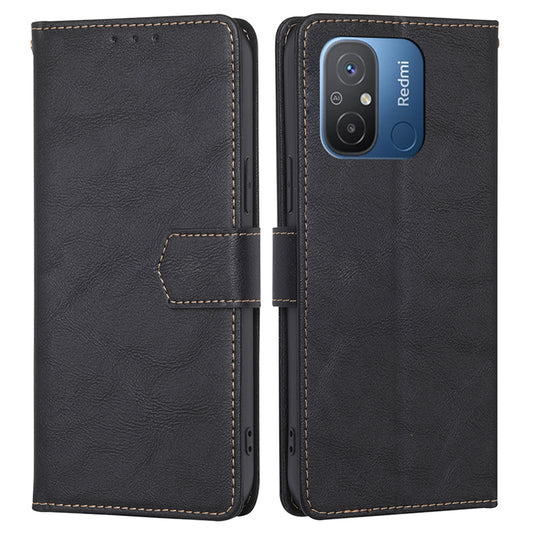 For Xiaomi Redmi 12C 4G PU Leather Phone Stand Case RFID Blocking Drop-proof Wallet Cover