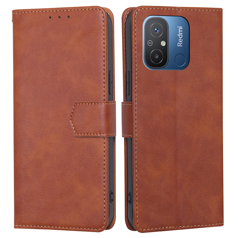 For Xiaomi Redmi 12C 4G PU Leather Phone Stand Case RFID Blocking Drop-proof Wallet Cover