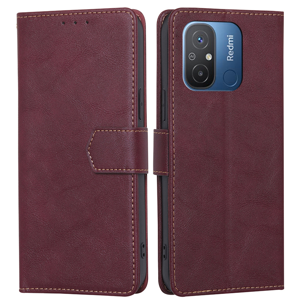 For Xiaomi Redmi 12C 4G PU Leather Phone Stand Case RFID Blocking Drop-proof Wallet Cover