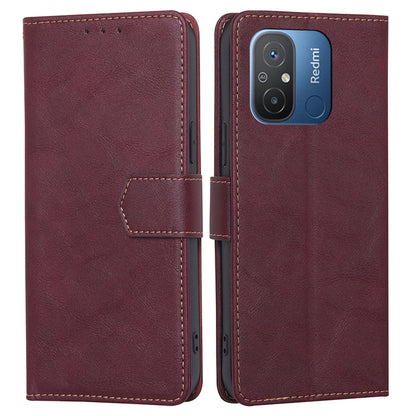 For Xiaomi Redmi 12C 4G PU Leather Phone Stand Case RFID Blocking Drop-proof Wallet Cover