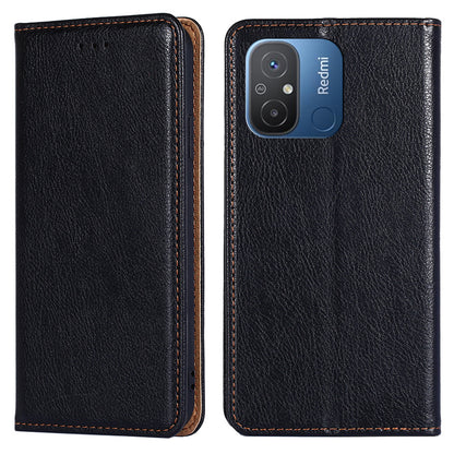 For Xiaomi Redmi 12C 4G PU Leather Wallet Stand Case Magnetic Closing Anti-drop Phone Cover