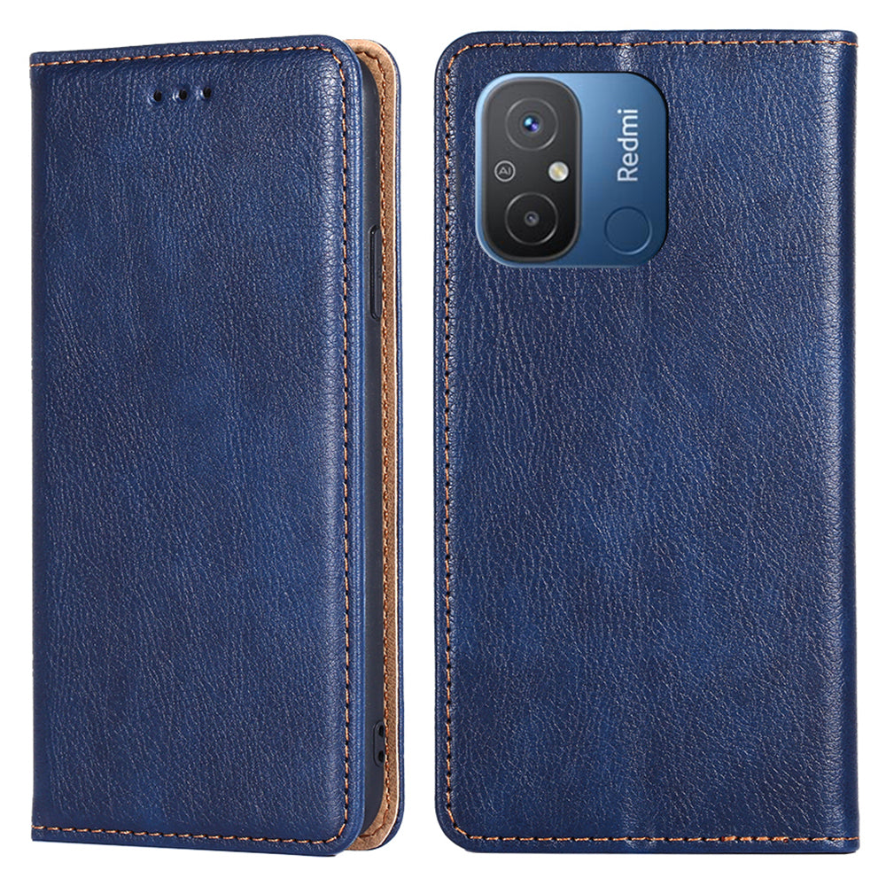 For Xiaomi Redmi 12C 4G PU Leather Wallet Stand Case Magnetic Closing Anti-drop Phone Cover