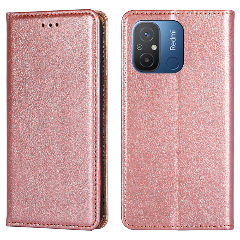 For Xiaomi Redmi 12C 4G PU Leather Wallet Stand Case Magnetic Closing Anti-drop Phone Cover