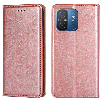 For Xiaomi Redmi 12C 4G PU Leather Wallet Stand Case Magnetic Closing Anti-drop Phone Cover