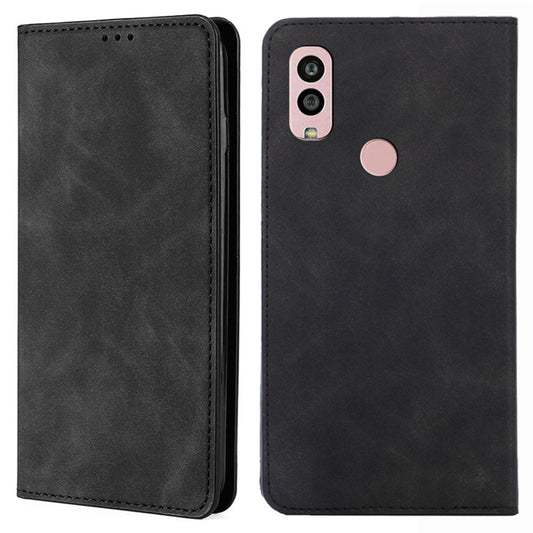 For Kyocera Android One S10 Card Holder Flip Case PU Leather Skin-touch Phone Stand Cover