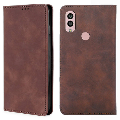 For Kyocera Android One S10 Card Holder Flip Case PU Leather Skin-touch Phone Stand Cover