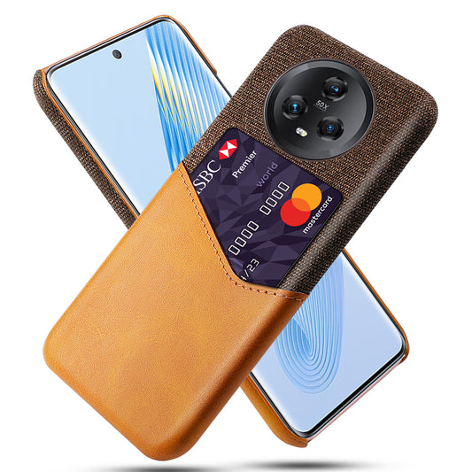 For Honor Magic5 Anti-scratch Phone Case with Card Slot Cloth Texture PU Leather+PC Shell