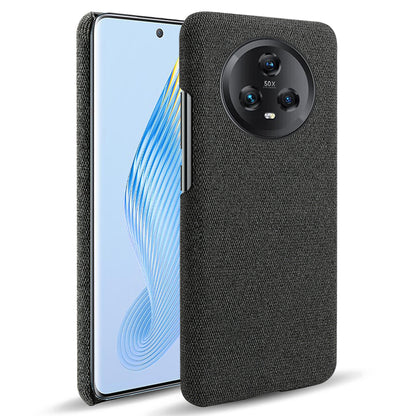 For Honor Magic5 Cellphone Case Solid Color Anti-scratch Hard PC+Cloth Phone Back Cover