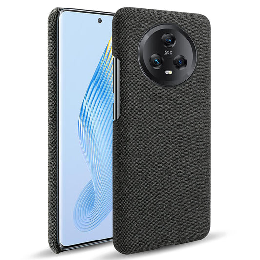 For Honor Magic5 Cellphone Case Solid Color Anti-scratch Hard PC+Cloth Phone Back Cover