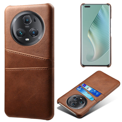 For Honor Magic5 Pro 5G Anti-scratch Phone Case Double Card Slots Leather Coated PC Cover