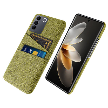 For vivo S16e 5G Dual Card Slots Phone Cover Cloth Texture Hard PC Phone Case