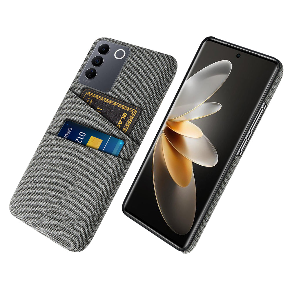 For vivo S16e 5G Dual Card Slots Phone Cover Cloth Texture Hard PC Phone Case