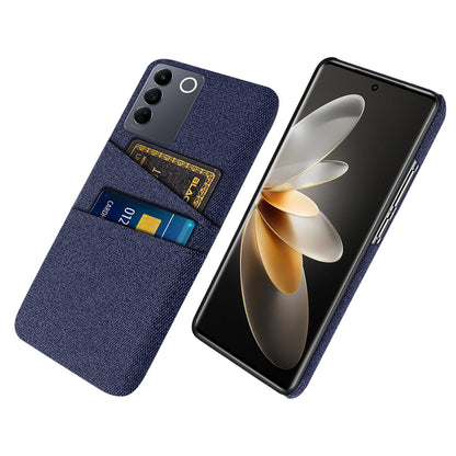 For vivo S16e 5G Dual Card Slots Phone Cover Cloth Texture Hard PC Phone Case