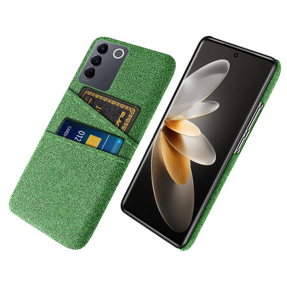 For vivo S16e 5G Dual Card Slots Phone Cover Cloth Texture Hard PC Phone Case