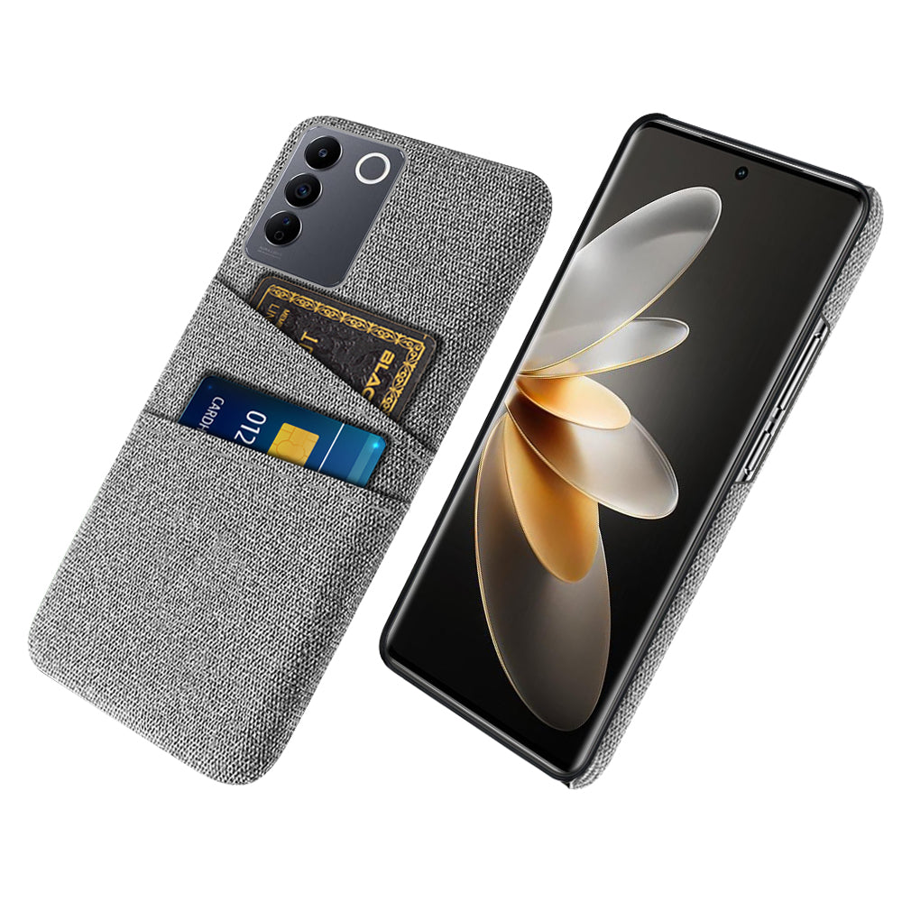 For vivo S16e 5G Dual Card Slots Phone Cover Cloth Texture Hard PC Phone Case