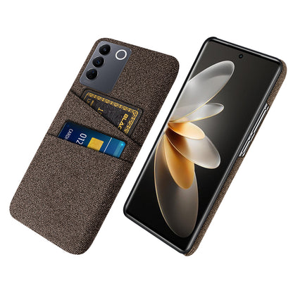 For vivo S16e 5G Dual Card Slots Phone Cover Cloth Texture Hard PC Phone Case