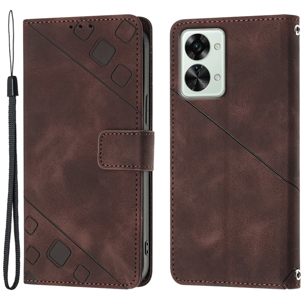 PT005 YB Imprinting Series-6 for OnePlus Nord 2T 5G Leather Phone Case Stand Wallet Cell Phone Cover
