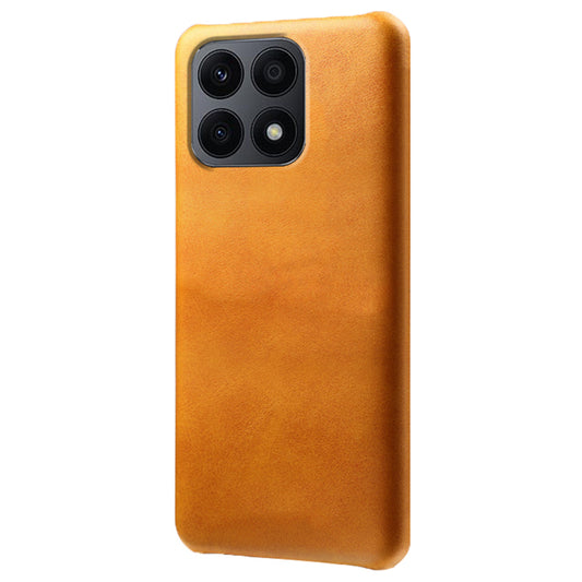 For Honor X8a 4G Calf Texture Leather Coated PC Back Cover Anti-drop Phone Case