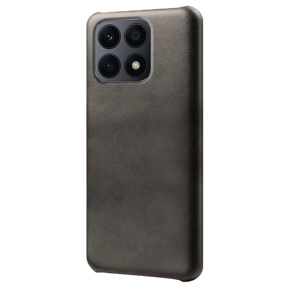 For Honor X8a 4G Calf Texture Leather Coated PC Back Cover Anti-drop Phone Case