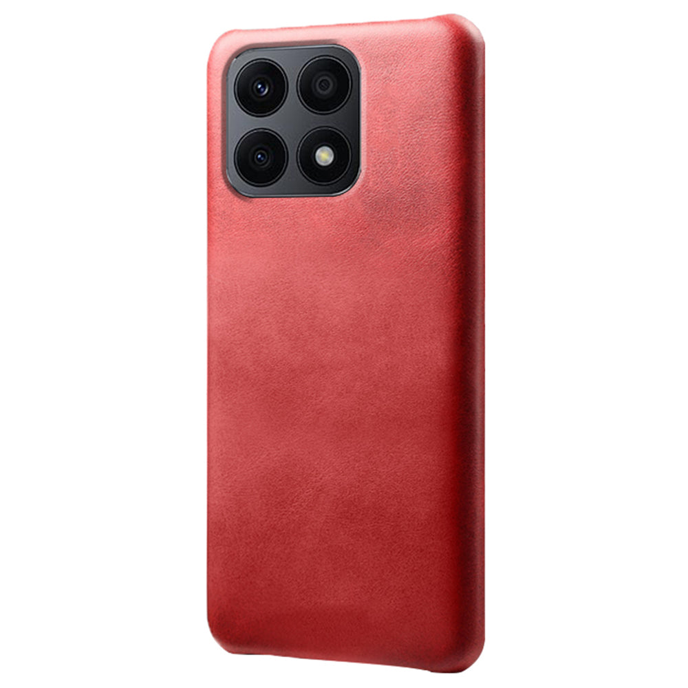 For Honor X8a 4G Calf Texture Leather Coated PC Back Cover Anti-drop Phone Case