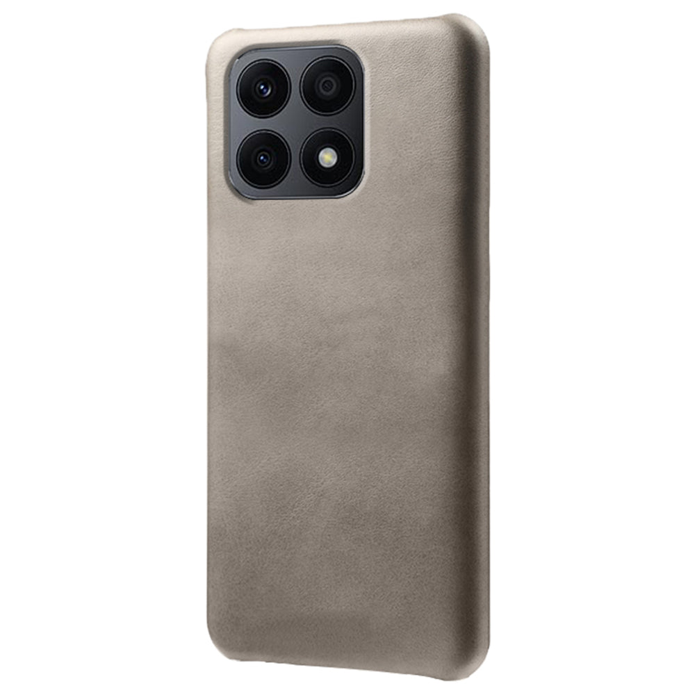 For Honor X8a 4G Calf Texture Leather Coated PC Back Cover Anti-drop Phone Case