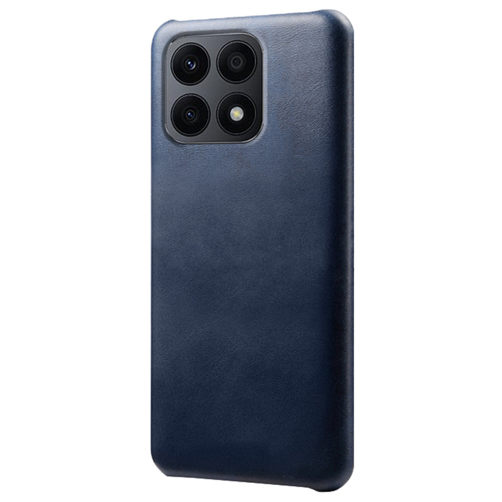 For Honor X8a 4G Calf Texture Leather Coated PC Back Cover Anti-drop Phone Case