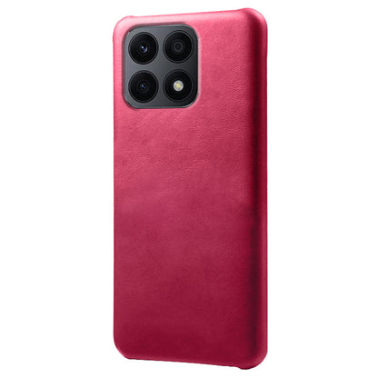 For Honor X8a 4G Calf Texture Leather Coated PC Back Cover Anti-drop Phone Case