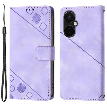 PT005 YB Imprinting Series-6 Phone Case for OnePlus Nord CE 3 Lite 5G PU Leather Wallet Stand Phone Cover