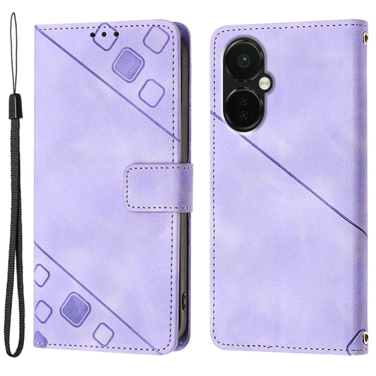PT005 YB Imprinting Series-6 Phone Case for OnePlus Nord CE 3 Lite 5G PU Leather Wallet Stand Phone Cover
