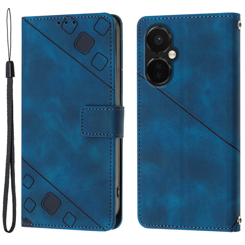 PT005 YB Imprinting Series-6 Phone Case for OnePlus Nord CE 3 Lite 5G PU Leather Wallet Stand Phone Cover
