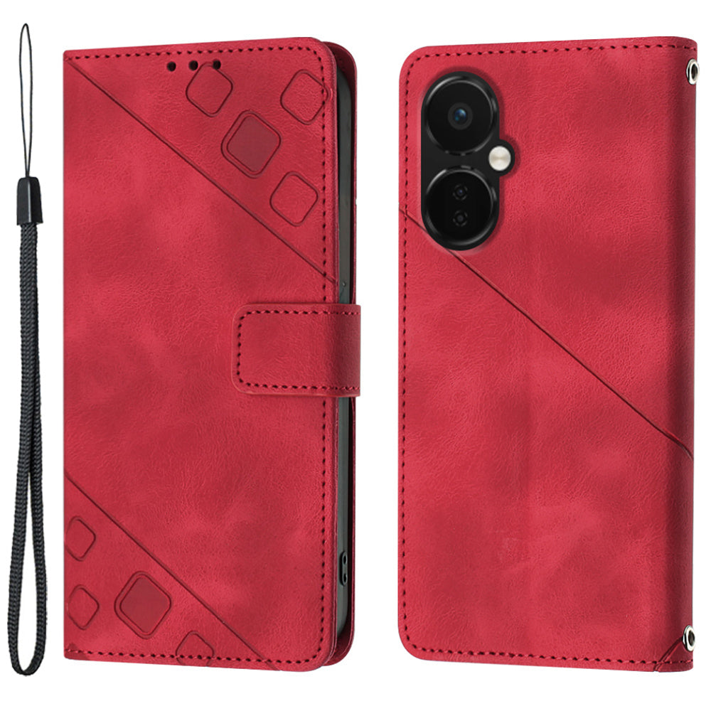 PT005 YB Imprinting Series-6 Phone Case for OnePlus Nord CE 3 Lite 5G PU Leather Wallet Stand Phone Cover