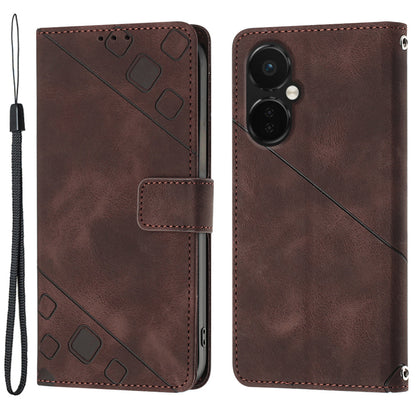 PT005 YB Imprinting Series-6 Phone Case for OnePlus Nord CE 3 Lite 5G PU Leather Wallet Stand Phone Cover