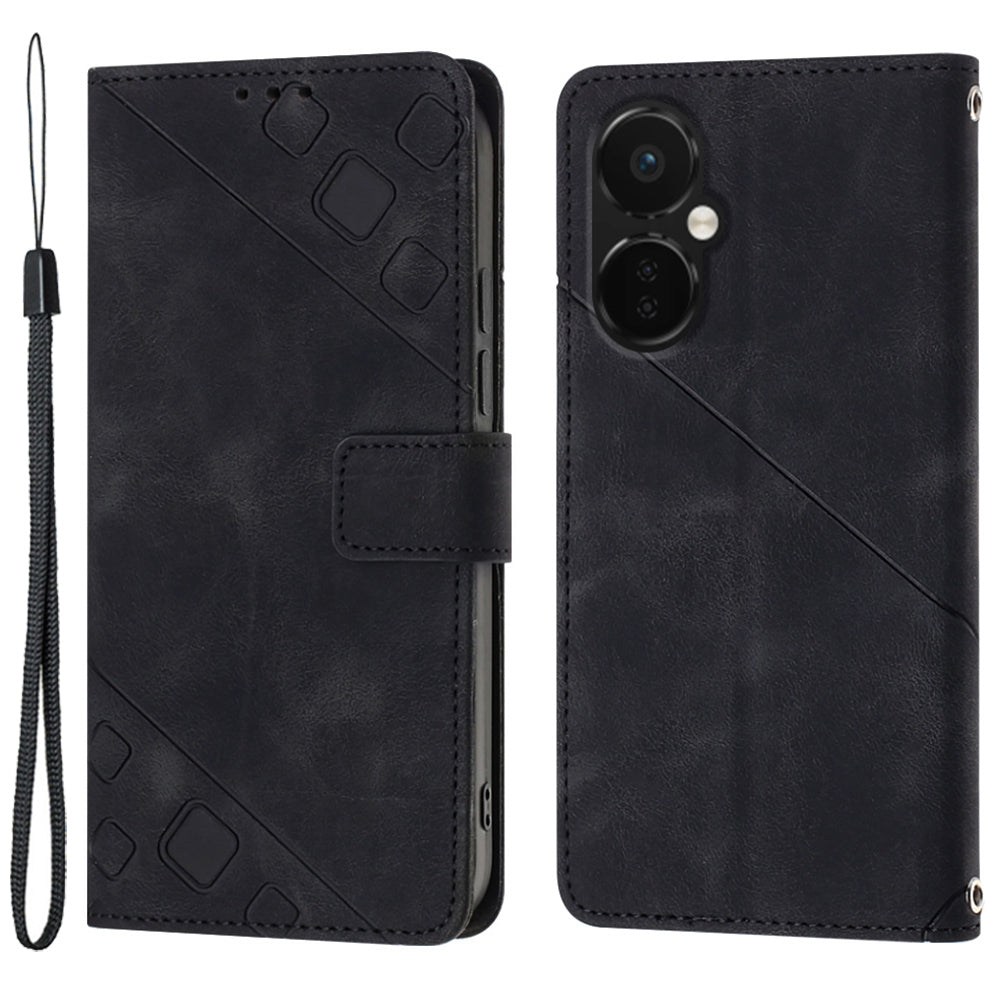 PT005 YB Imprinting Series-6 Phone Case for OnePlus Nord CE 3 Lite 5G PU Leather Wallet Stand Phone Cover