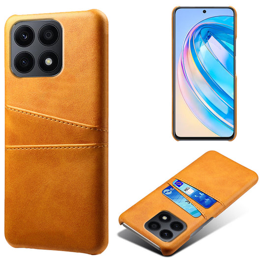 For Honor X8a 4G Dual Card Slots Phone Case Anti-scratch Leather+PC Phone Cover