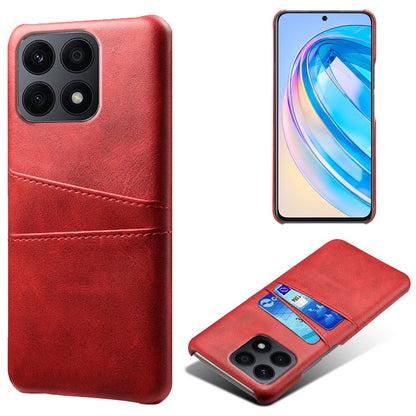For Honor X8a 4G Dual Card Slots Phone Case Anti-scratch Leather+PC Phone Cover