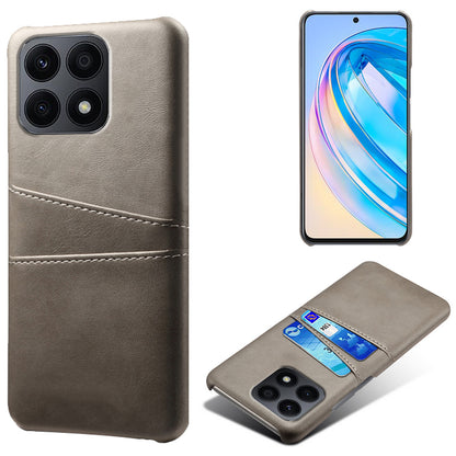 For Honor X8a 4G Dual Card Slots Phone Case Anti-scratch Leather+PC Phone Cover