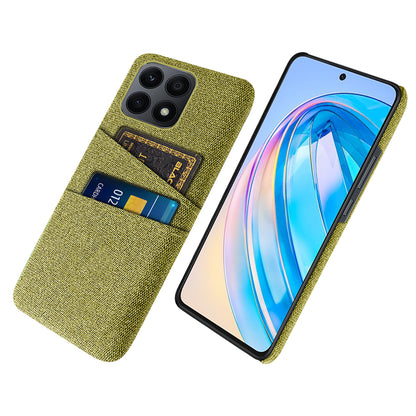 Dual Card Slots Hard PC Phone Case for Honor X8a 4G , Cloth Texture Protective Phone Cover