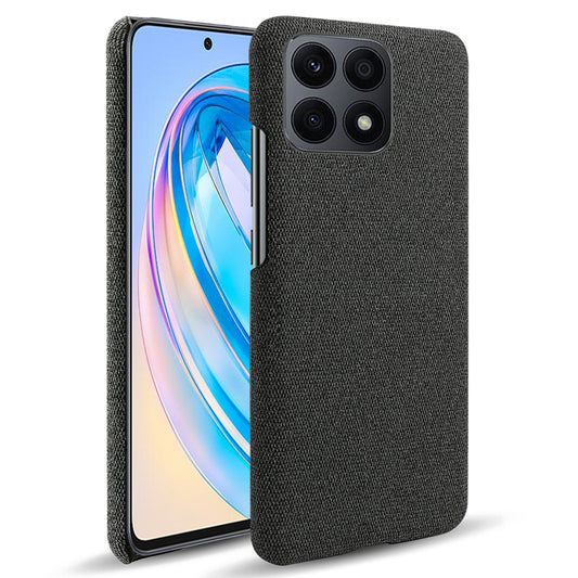 For Honor X8a 4G Solid Color Cellphone Case Anti-scratch Hard PC+Cloth Phone Back Cover