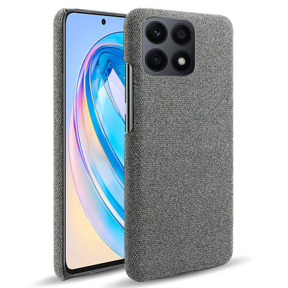 For Honor X8a 4G Solid Color Cellphone Case Anti-scratch Hard PC+Cloth Phone Back Cover