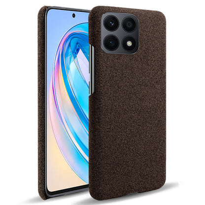 For Honor X8a 4G Solid Color Cellphone Case Anti-scratch Hard PC+Cloth Phone Back Cover
