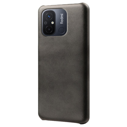 For Xiaomi Redmi 12C 4G Calf Texture Phone Case Leather Coated PC Shockproof Cover