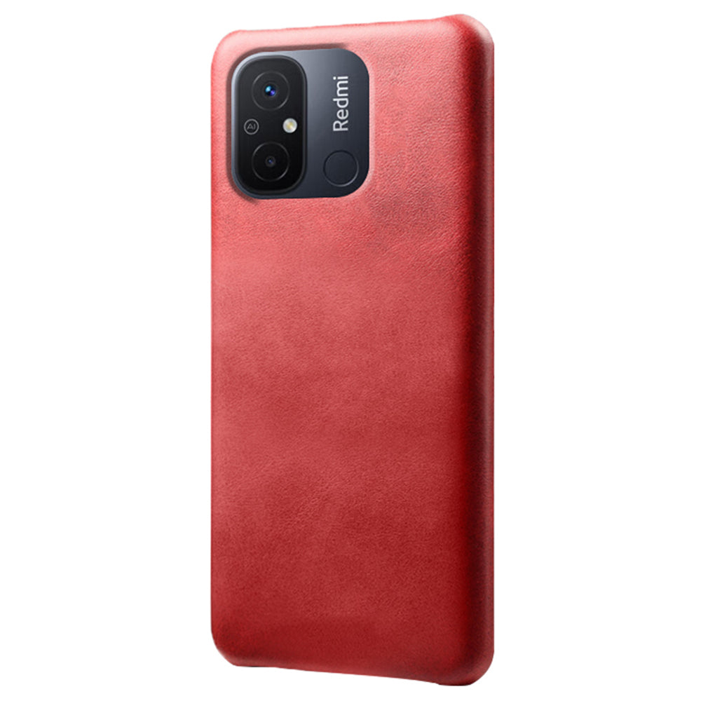 For Xiaomi Redmi 12C 4G Calf Texture Phone Case Leather Coated PC Shockproof Cover