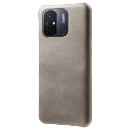 For Xiaomi Redmi 12C 4G Calf Texture Phone Case Leather Coated PC Shockproof Cover