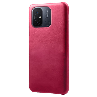 For Xiaomi Redmi 12C 4G Calf Texture Phone Case Leather Coated PC Shockproof Cover