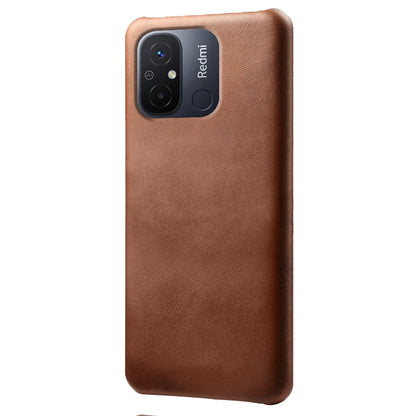 For Xiaomi Redmi 12C 4G Calf Texture Phone Case Leather Coated PC Shockproof Cover