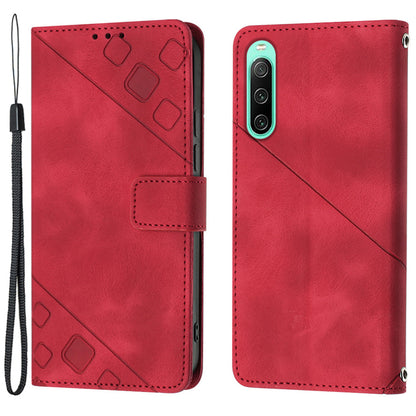 PT005 YB Imprinting Series-6 for Sony Xperia 10 IV 5G Leather Phone Case Cell Phone Cover with Wallet Stand
