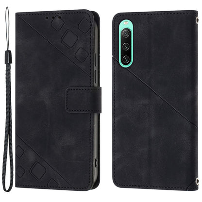PT005 YB Imprinting Series-6 for Sony Xperia 10 IV 5G Leather Phone Case Cell Phone Cover with Wallet Stand