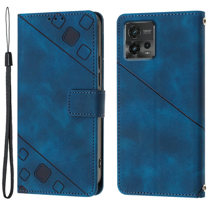 PT005 YB Imprinting Series-6 for Motorola Moto G72 4G Anti-drop Phone Cover Wallet Flip Leather Phone Case Stand