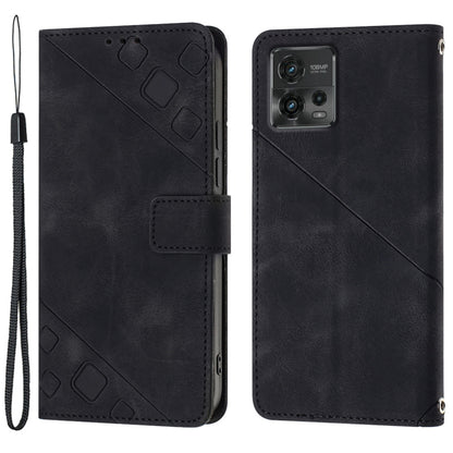 PT005 YB Imprinting Series-6 for Motorola Moto G72 4G Anti-drop Phone Cover Wallet Flip Leather Phone Case Stand